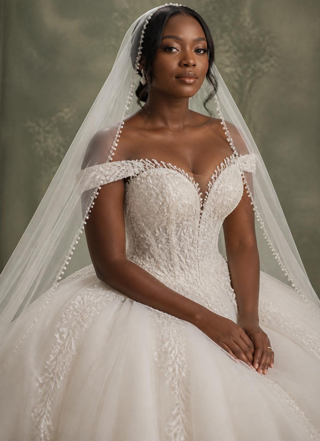 Minimalist ivory silk mikado bridal gown on a dress form
